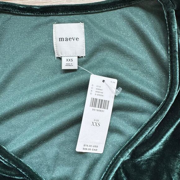 Maeve (Anthropologie) Velvet Babydoll Top - Size XXS - Picture 3 of 7